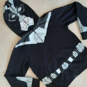 Quicksilver Boys M black full zip graphic hoodie